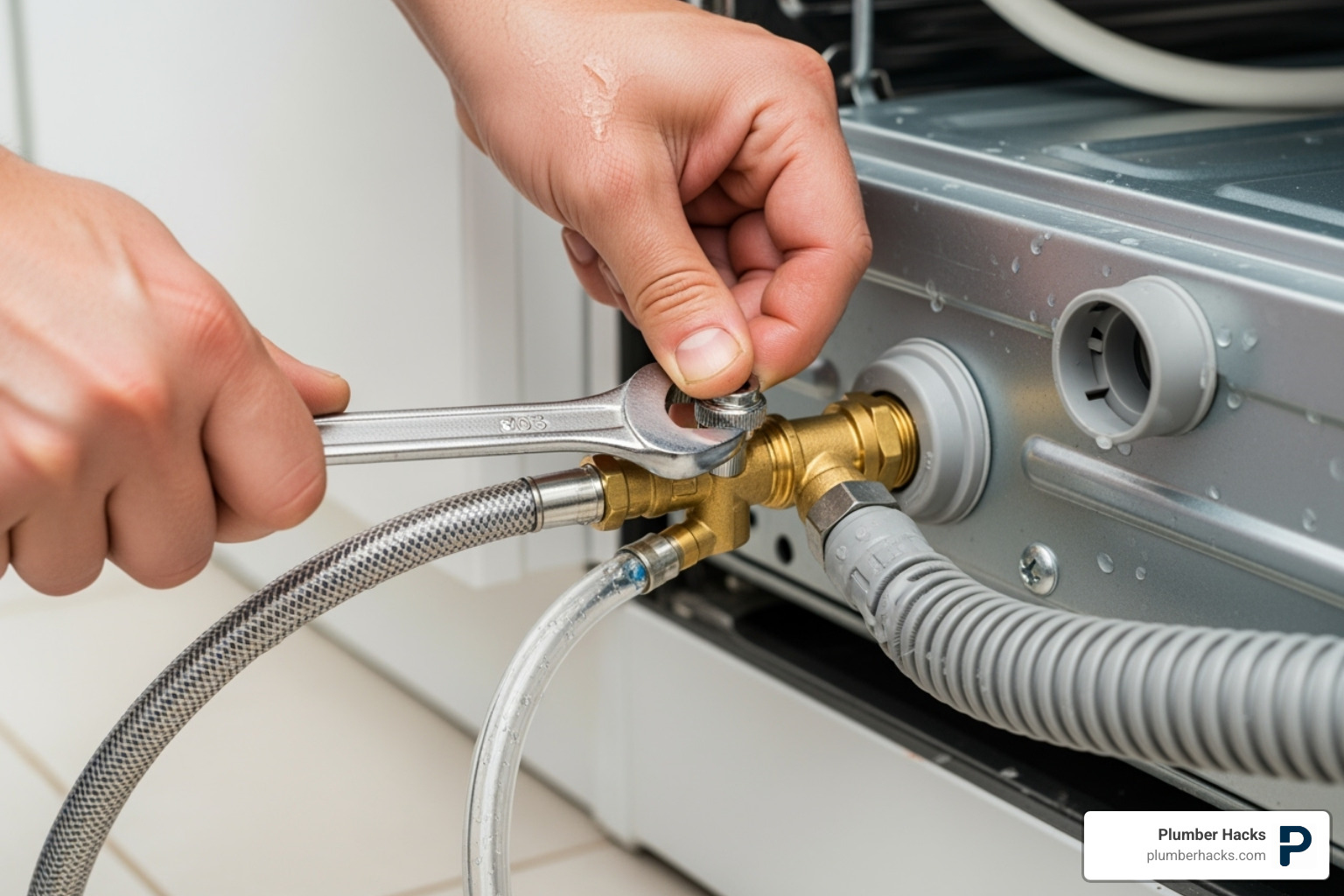 plumber connecting dishwasher - dishwasher installation cost