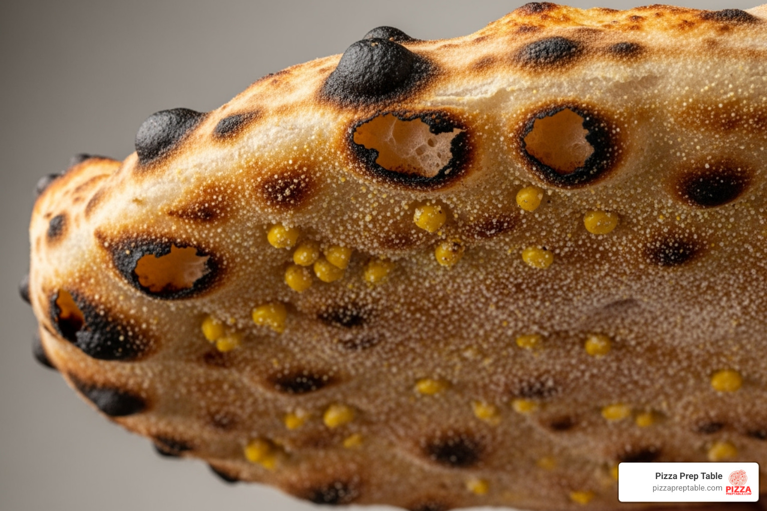 A perfectly cooked pizza with a crispy, well-browned bottom crust - pizza peel with holes A perfectly cooked pizza with a crispy, well-browned bottom crust - pizza peel with holes