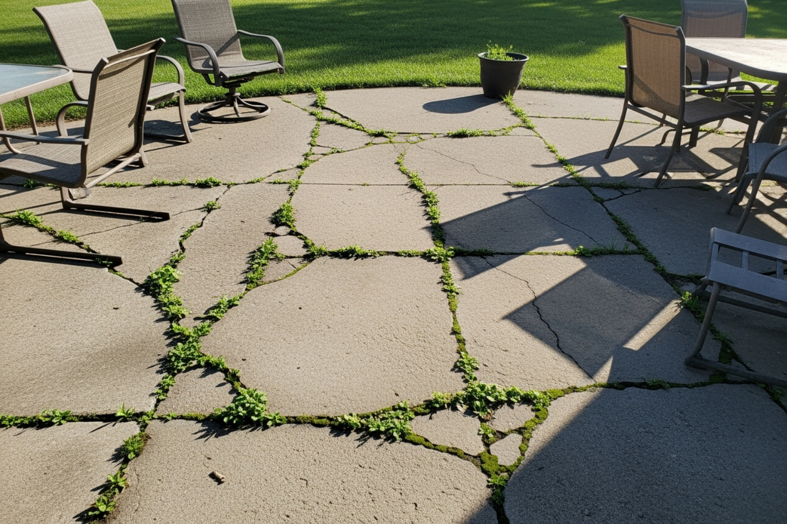cracked patio - patio floor covering