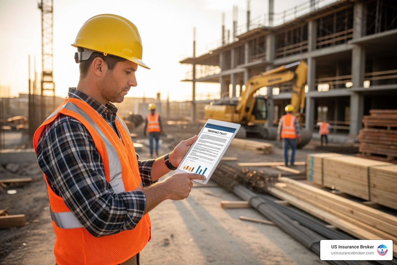 contractor reviewing policy on tablet - contractor insurance florida contractor reviewing policy on tablet - contractor insurance florida