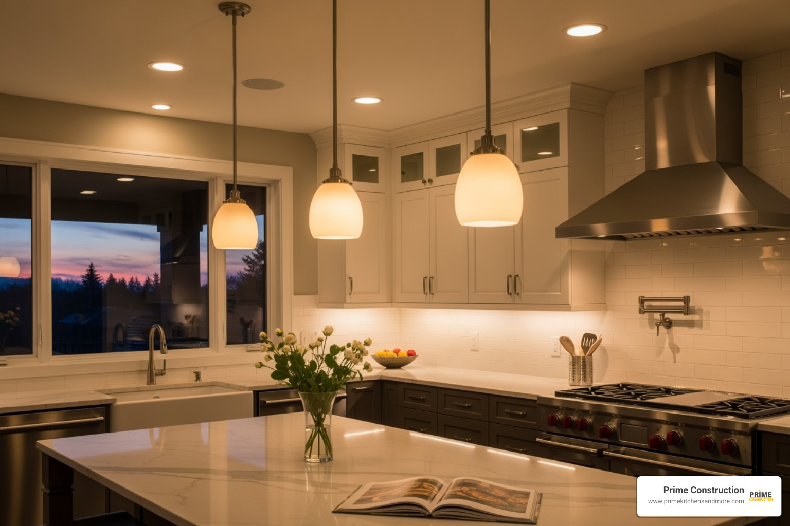 kitchen with layered lighting - best kitchen renovation