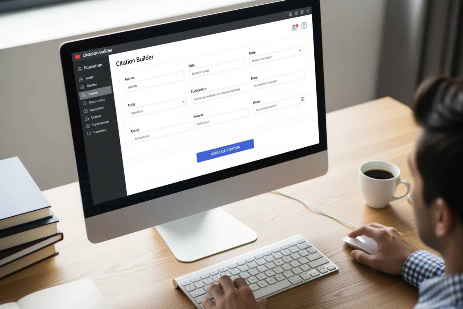 browser extension icon next to a research article online - citation builder