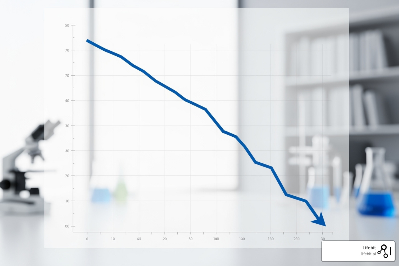 Graph showing dramatic drop in trial timelines and costs - Clinical research data analytics