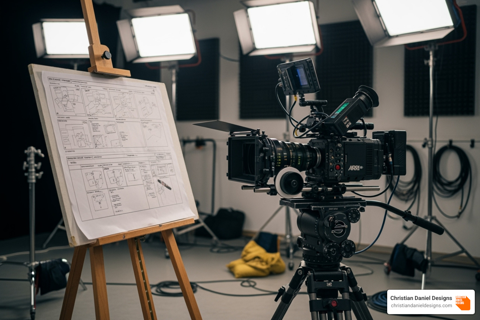 video production storyboard and camera - video content for business