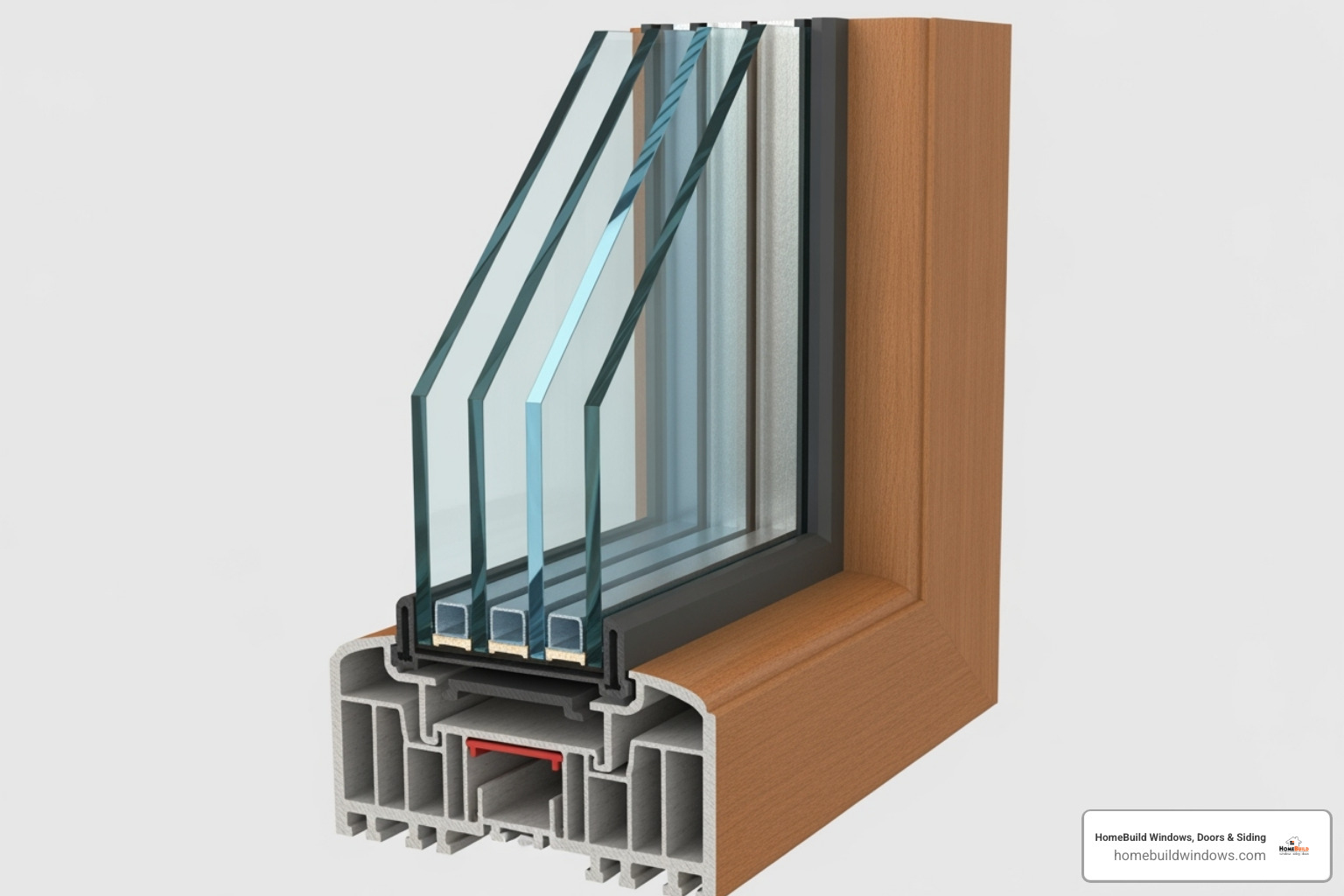 cross-section of a triple-pane window showing all components - energy efficient windows cross-section of a triple-pane window showing all components - energy efficient windows