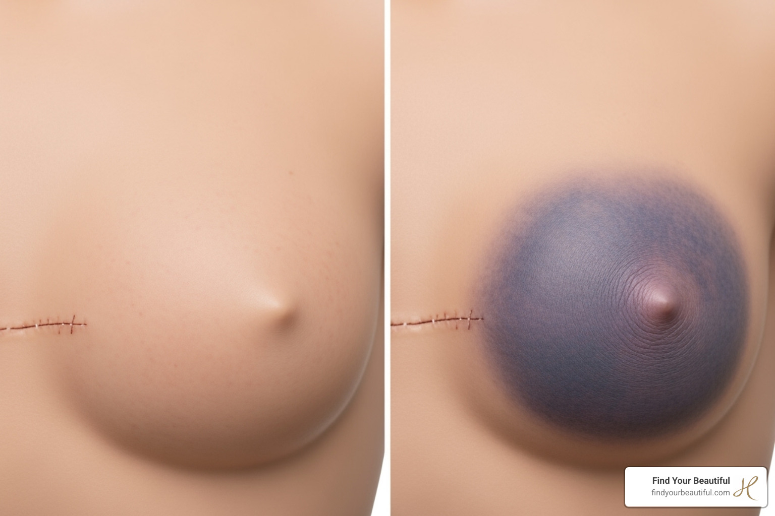 image illustrating the difference between normal swelling and a concerning hematoma - breast augmentation recovery image illustrating the difference between normal swelling and a concerning hematoma - breast augmentation recovery