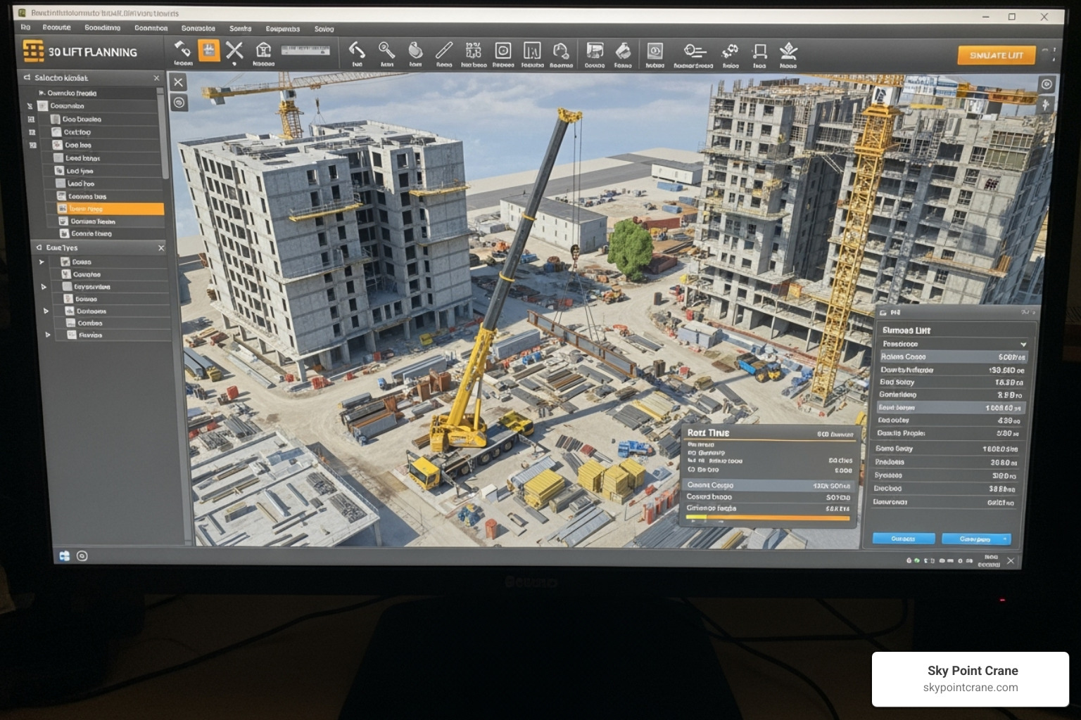 3D Lift Planning software interface - reliable crane services
