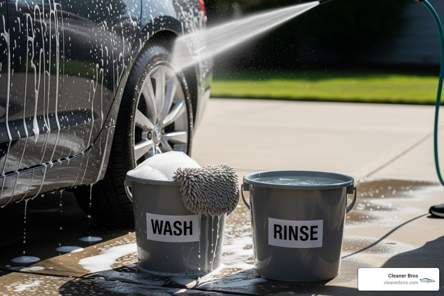 two bucket wash method - car wash at home
