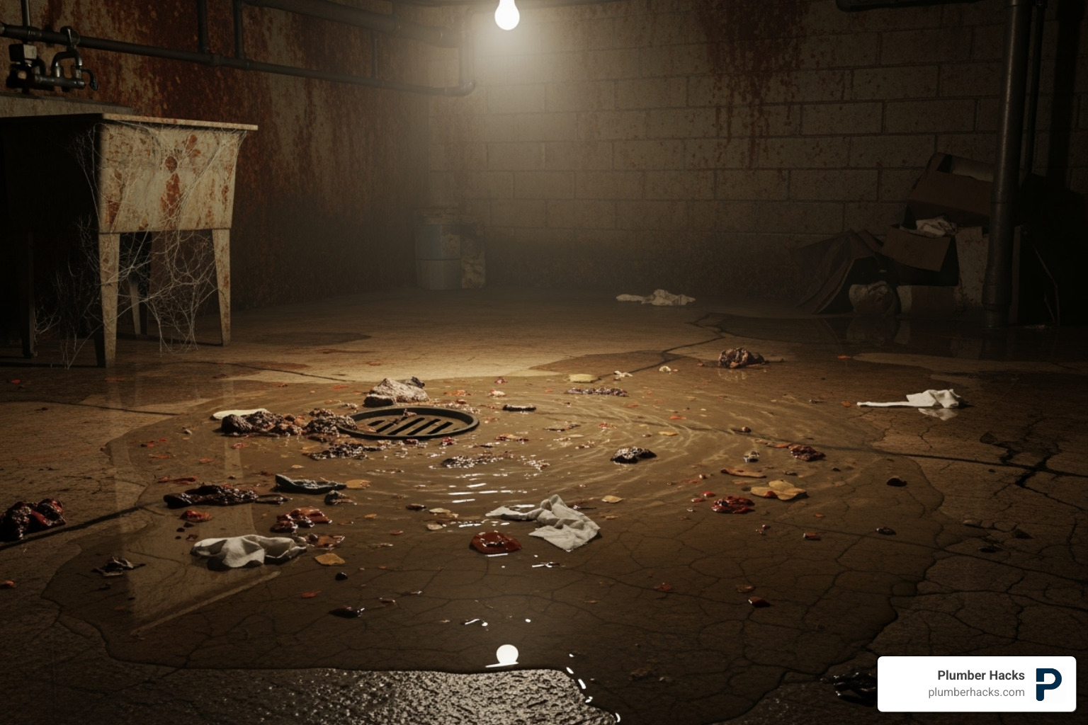 Sewer backup in a basement drain - emergency plumber near me