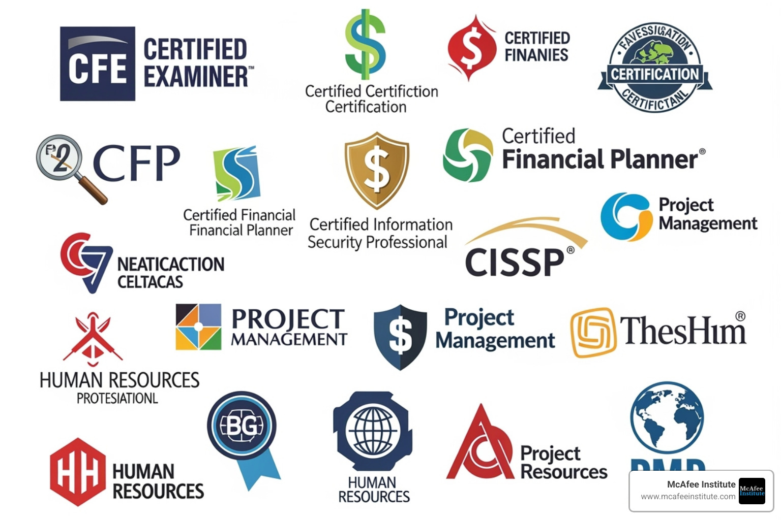 logos of different certification bodies like ASIS, ACFE, and CLEAR - professional certified investigator training