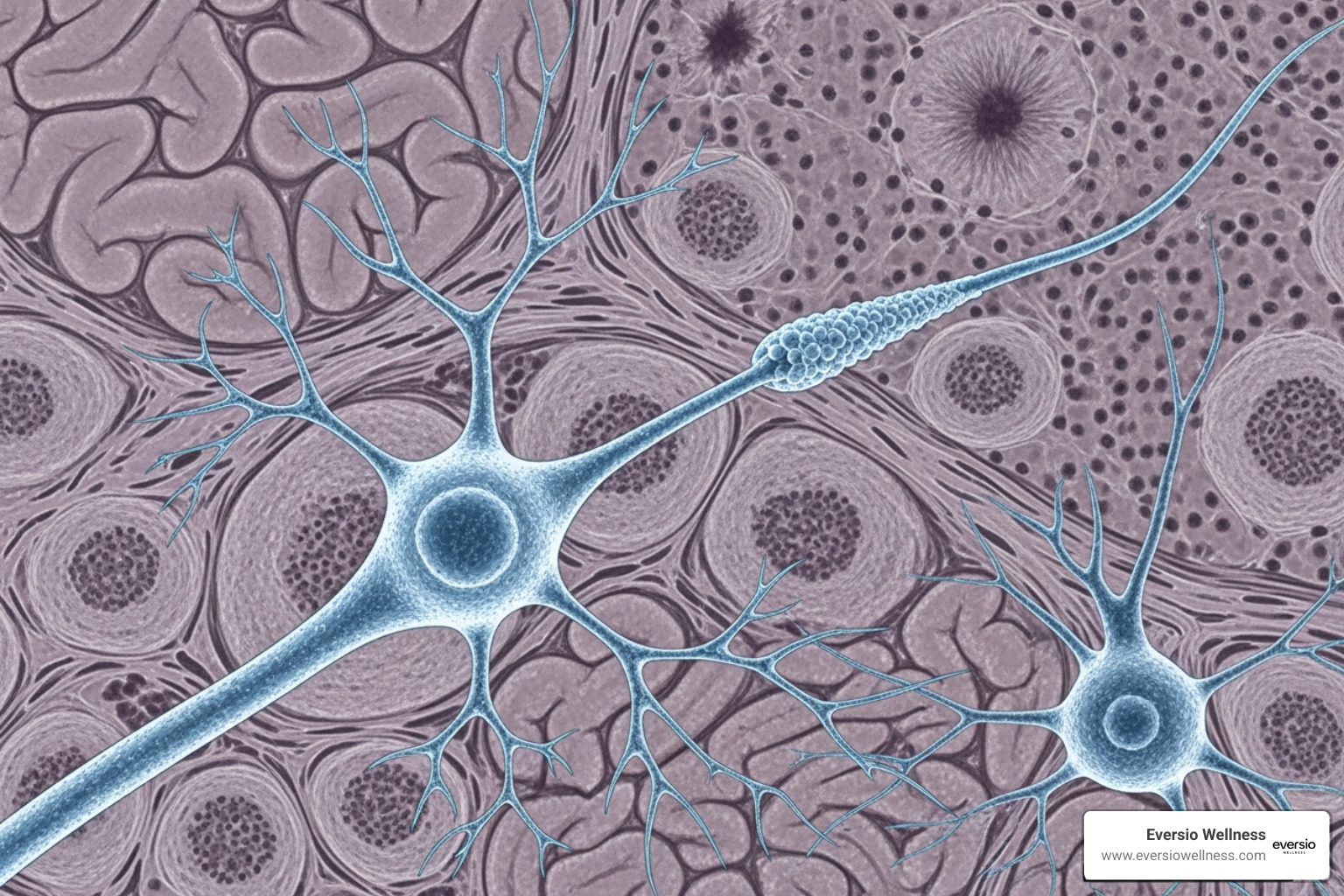 Visual representation of neural activity, reinforcing the cellular basis of cognition and the mechanism behind Lion's Mane memory support for focus and clarity.