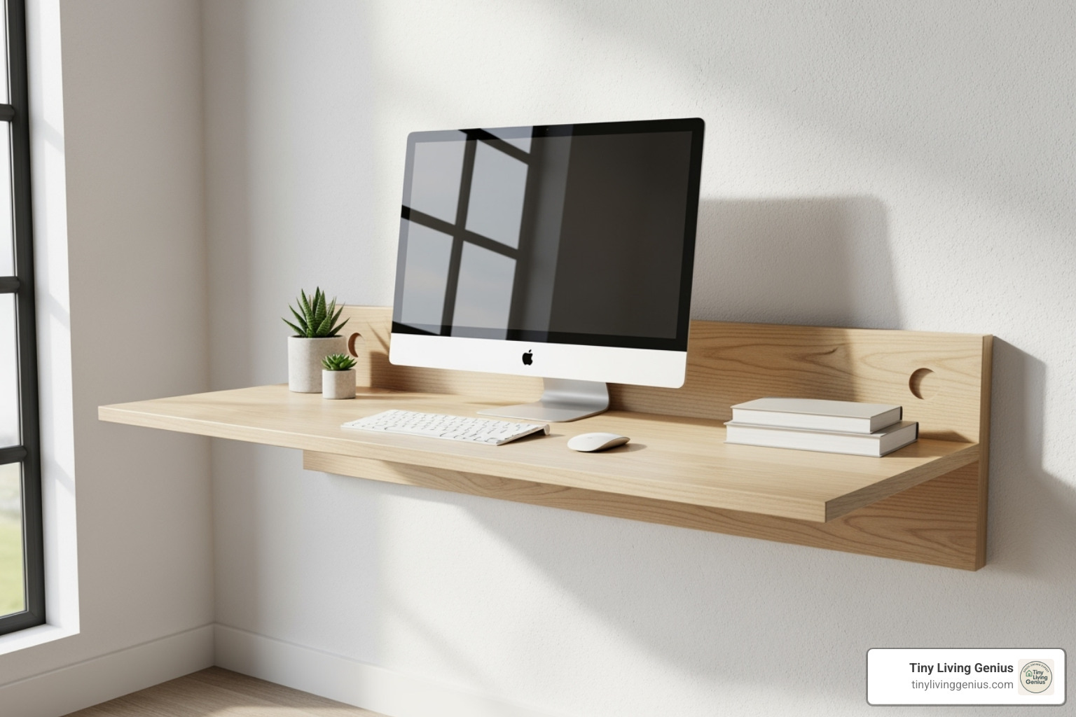 sleek wall-mounted desk - space saving furniture