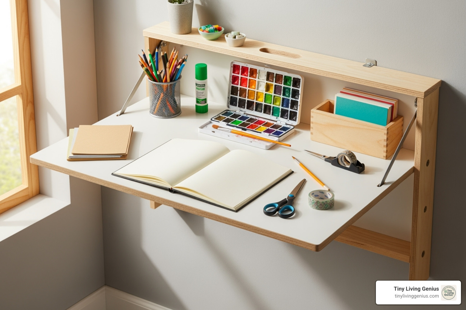 wall mounted folding desk as a craft station - Wall Mounted Folding Desks