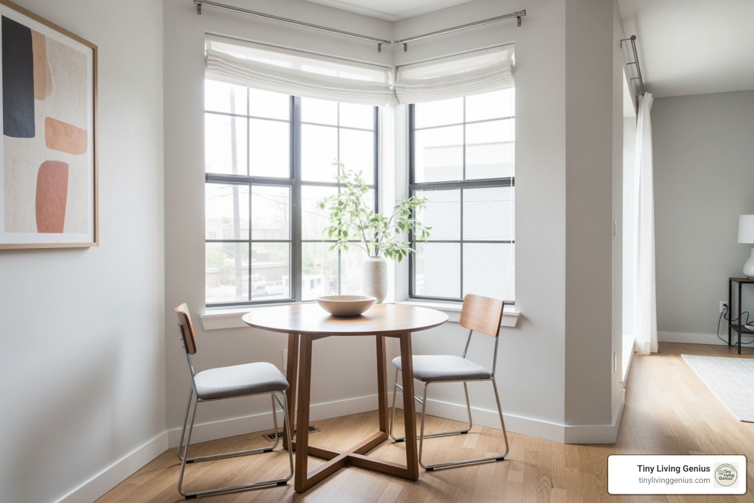 round table in a small room demonstrating efficient use of space - dining tables circular