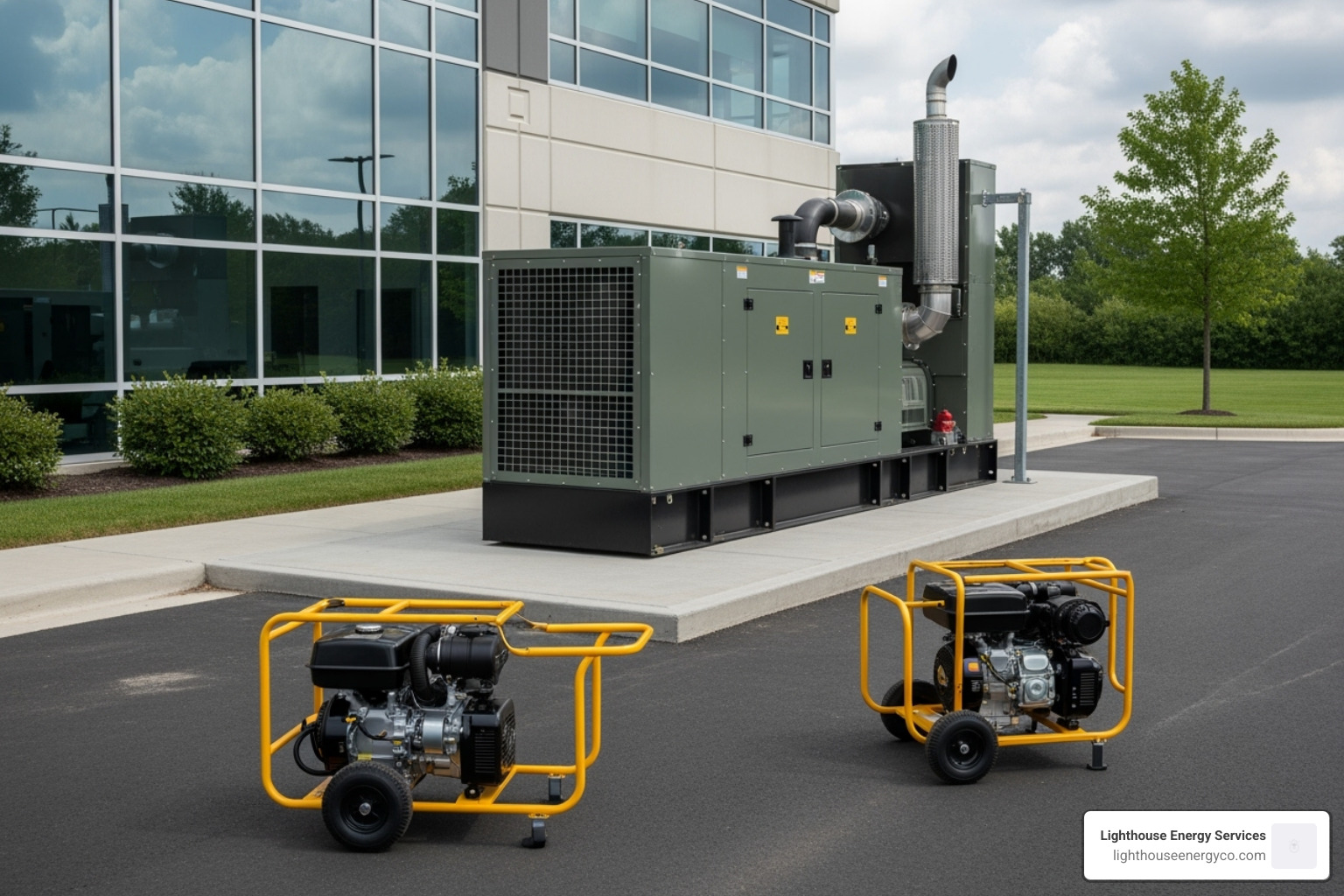Comparison of Standby vs. Portable Generators - Business power outage
