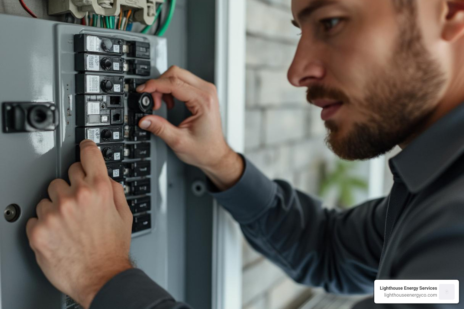 person checking circuit breaker - light fixture repair near me person checking circuit breaker - light fixture repair near me