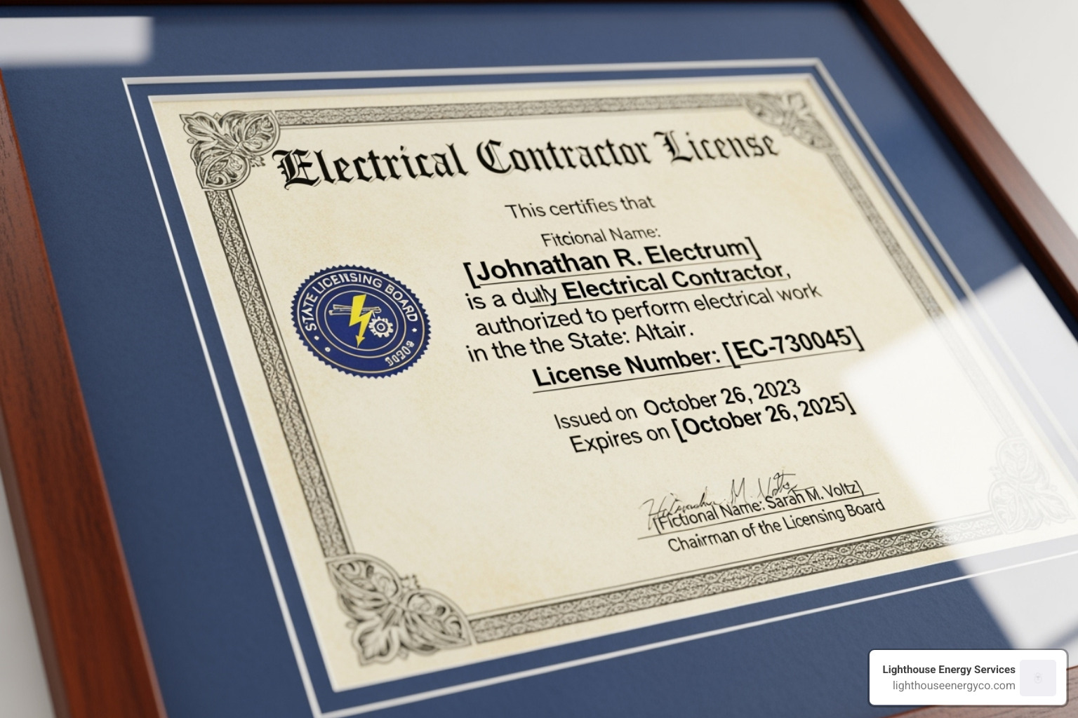 official electrical contractor license certificate - govt approved electrical contractors