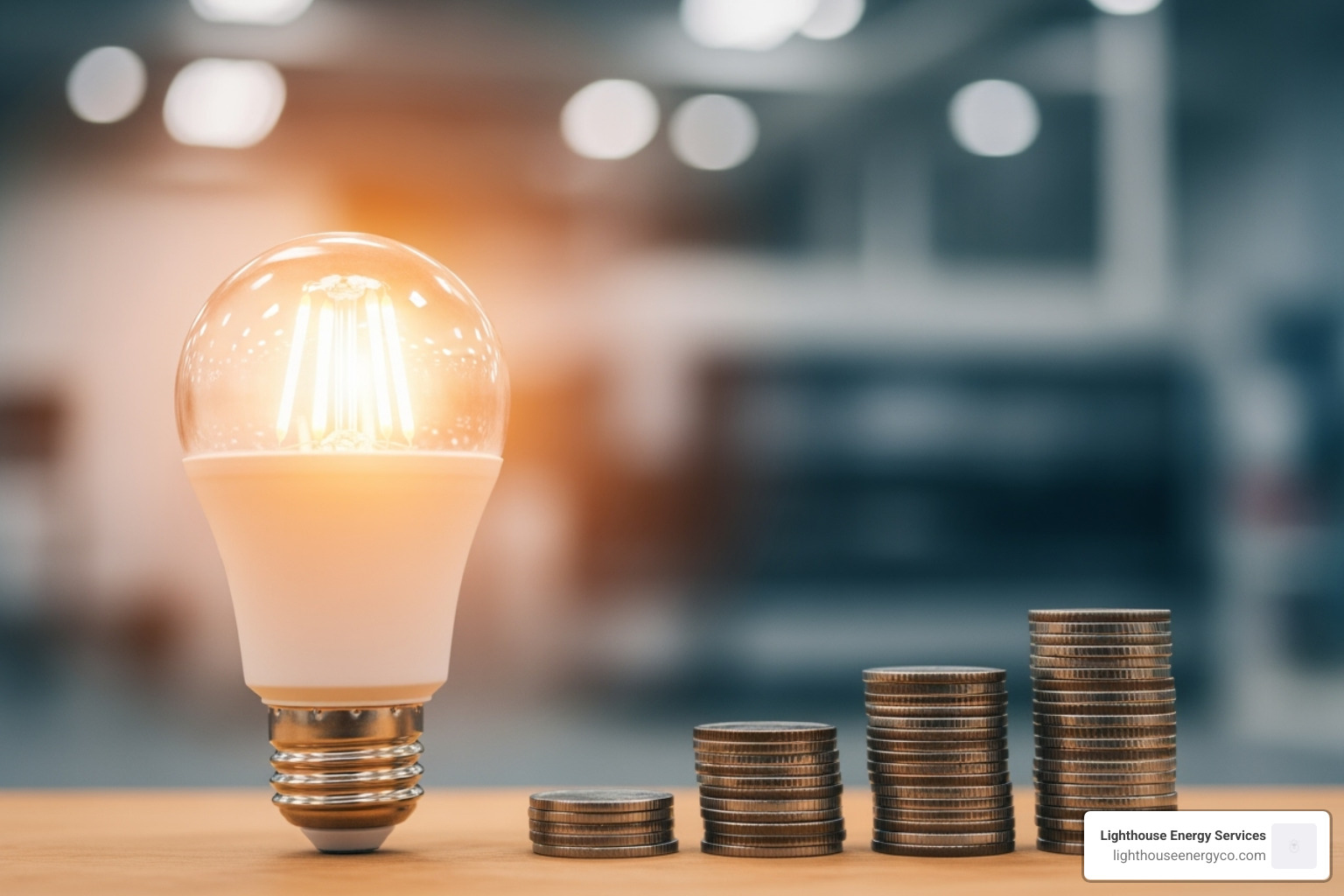 Graph showing energy cost savings after an LED upgrade - Industrial electrical upgrades