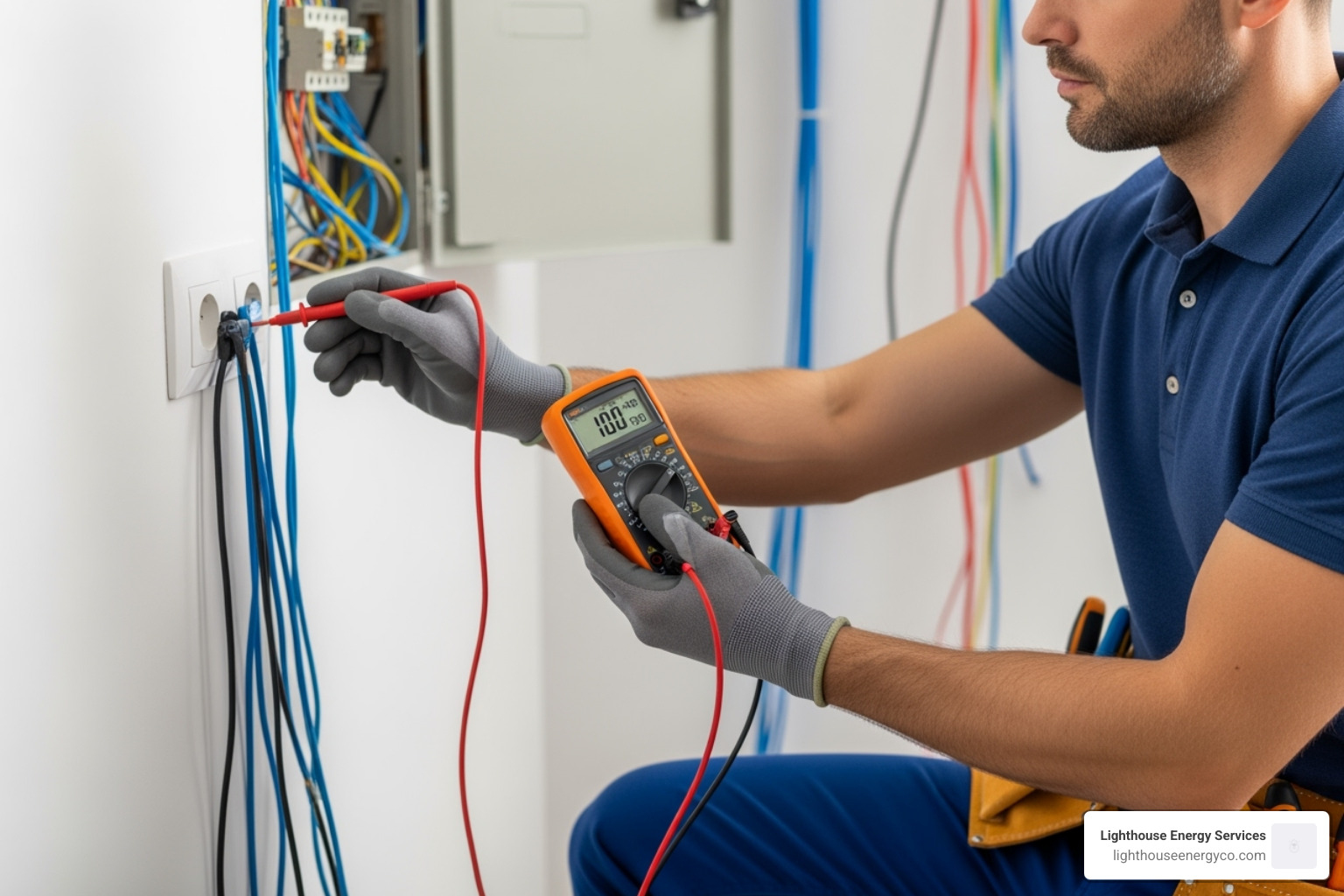 electrician using a multimeter - electrical repair services