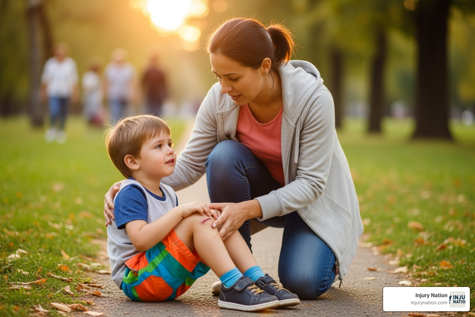 parent checking on child after fall - Concussion from fall