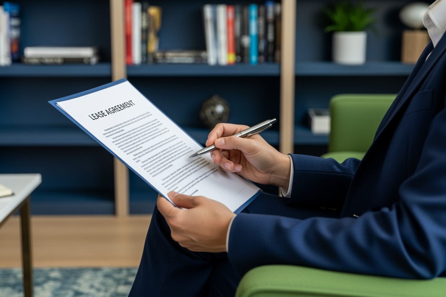 person carefully reading a lease agreement with a pen in hand - houses for rent person carefully reading a lease agreement with a pen in hand - houses for rent