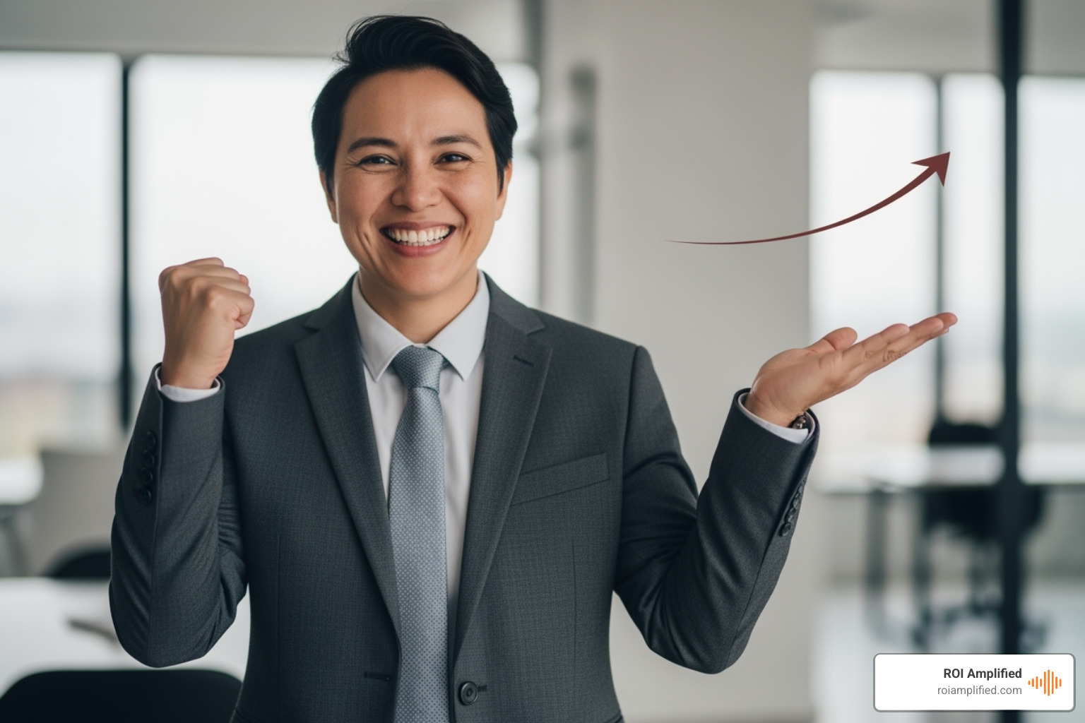 A person happily looking at a growth chart on a laptop, indicating successful business growth - tampa local seo A person happily looking at a growth chart on a laptop, indicating successful business growth - tampa local seo