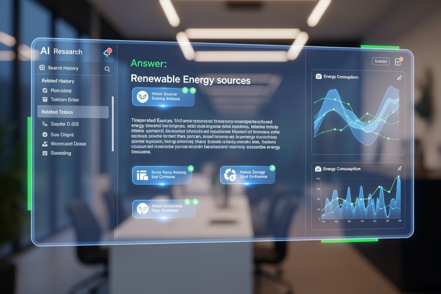 AI interface answering a research query with sourced citations - citation finder