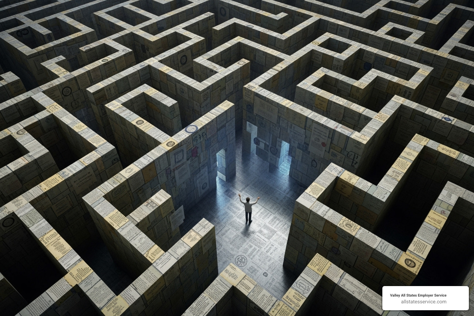 of a flowchart showing confusing legal pathways - outsourcing hr compliance