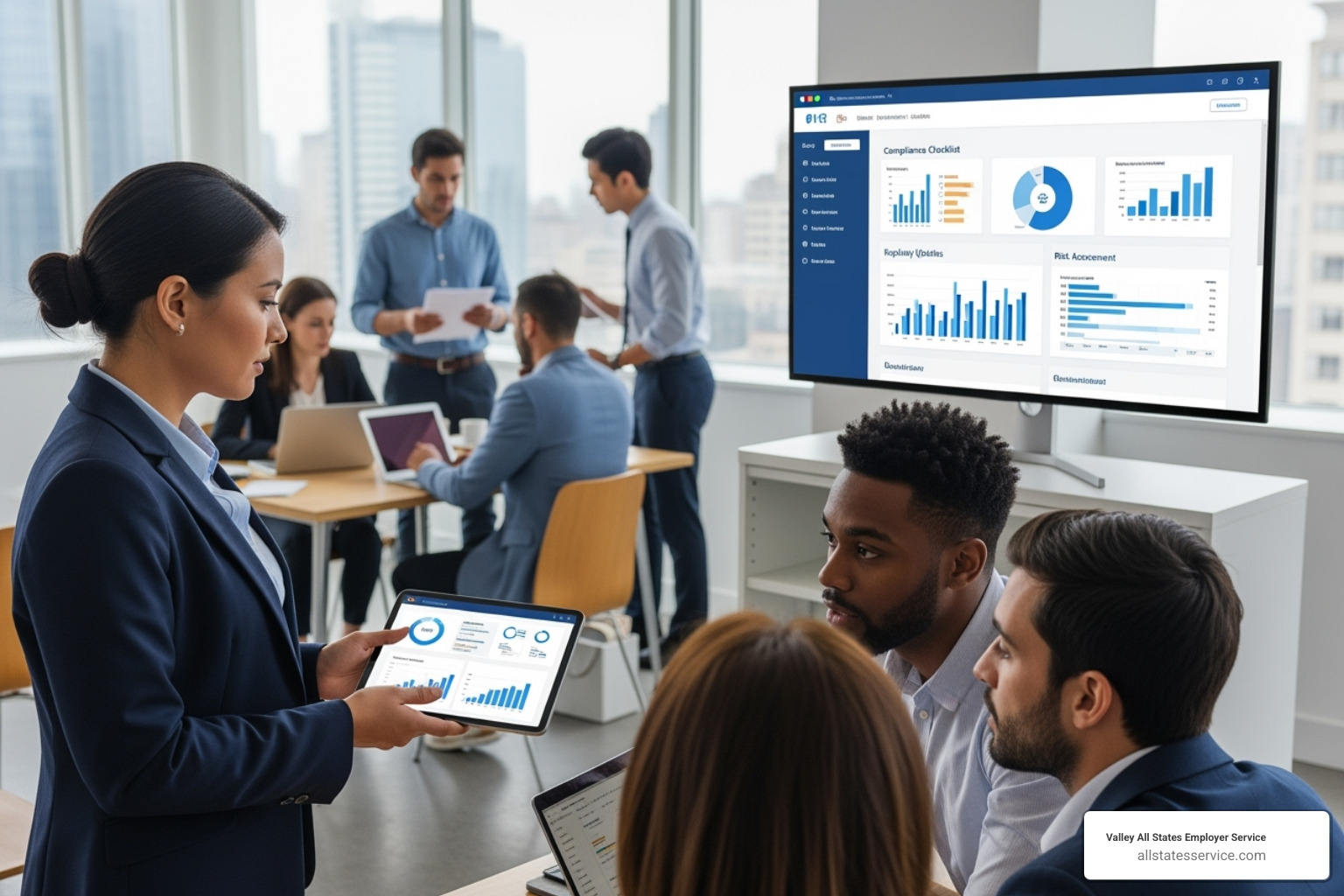 of a person checking off items on a digital checklist titled "Choosing an HR Partner" - outsourcing hr compliance