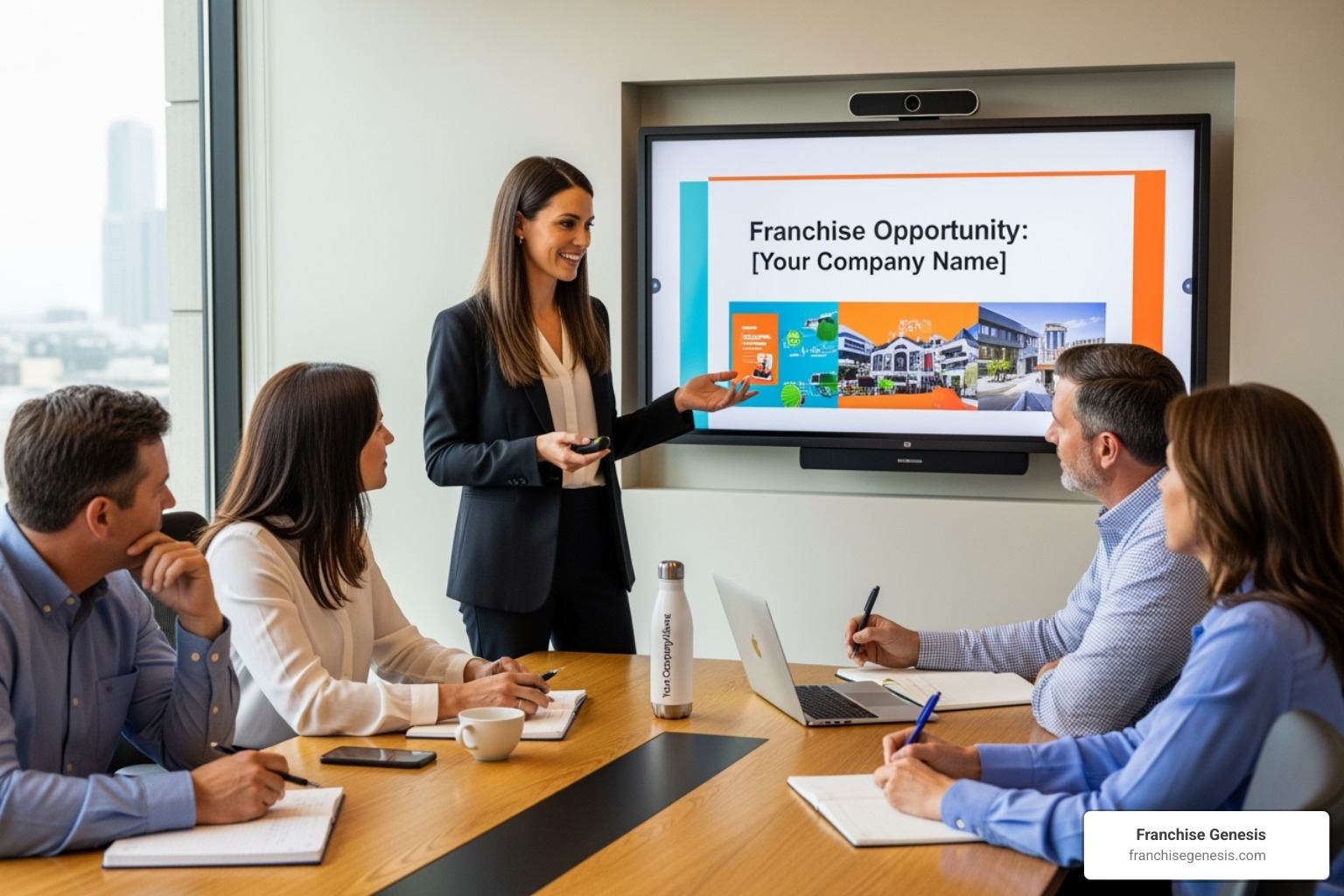 business owner presenting their franchise concept to potential partners - franchise economy business owner presenting their franchise concept to potential partners - franchise economy