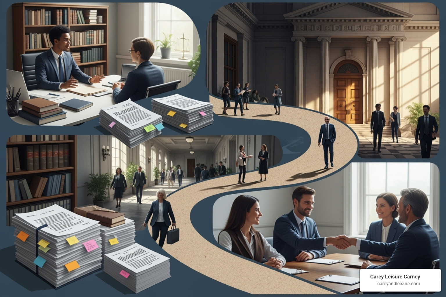 Timeline illustrating the legal process from consultation to settlement - negligence solicitors near me