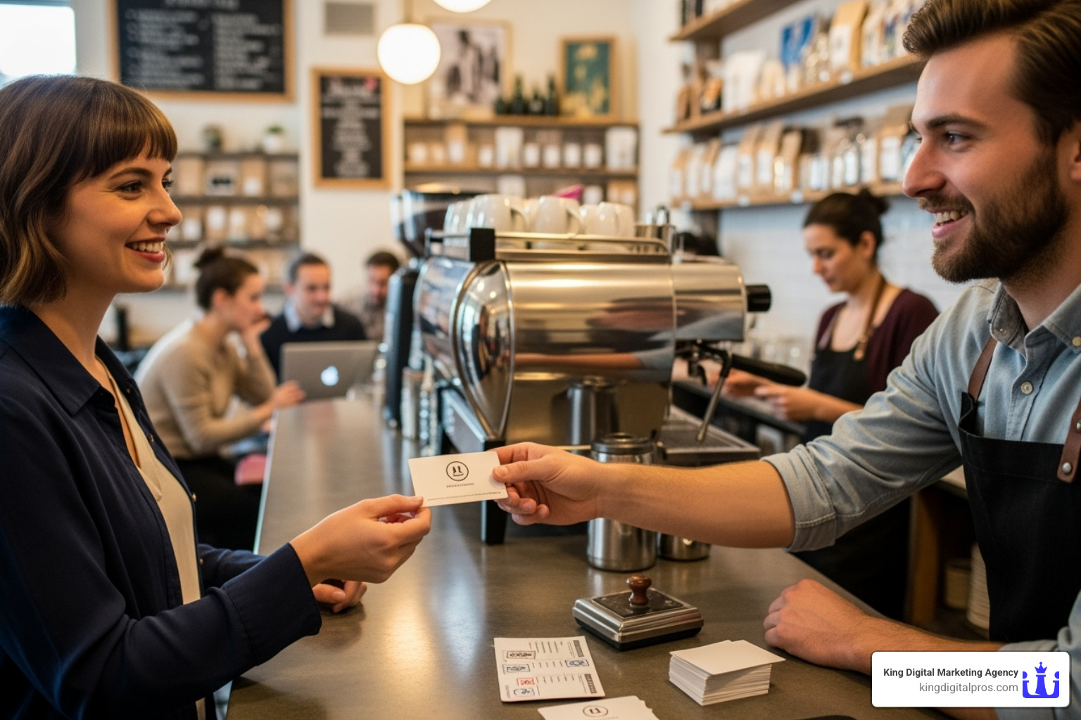 customer using a loyalty card at a local cafe - Grow your local business customer using a loyalty card at a local cafe - Grow your local business