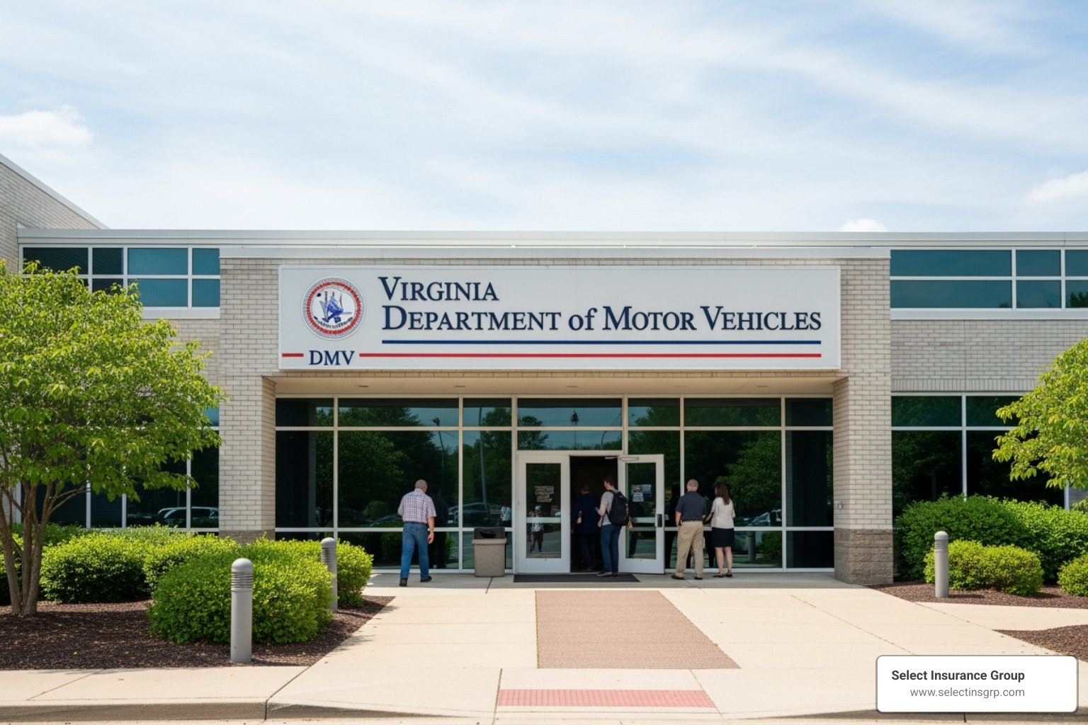 Virginia DMV sign or building - minimum motorcycle insurance virginia
