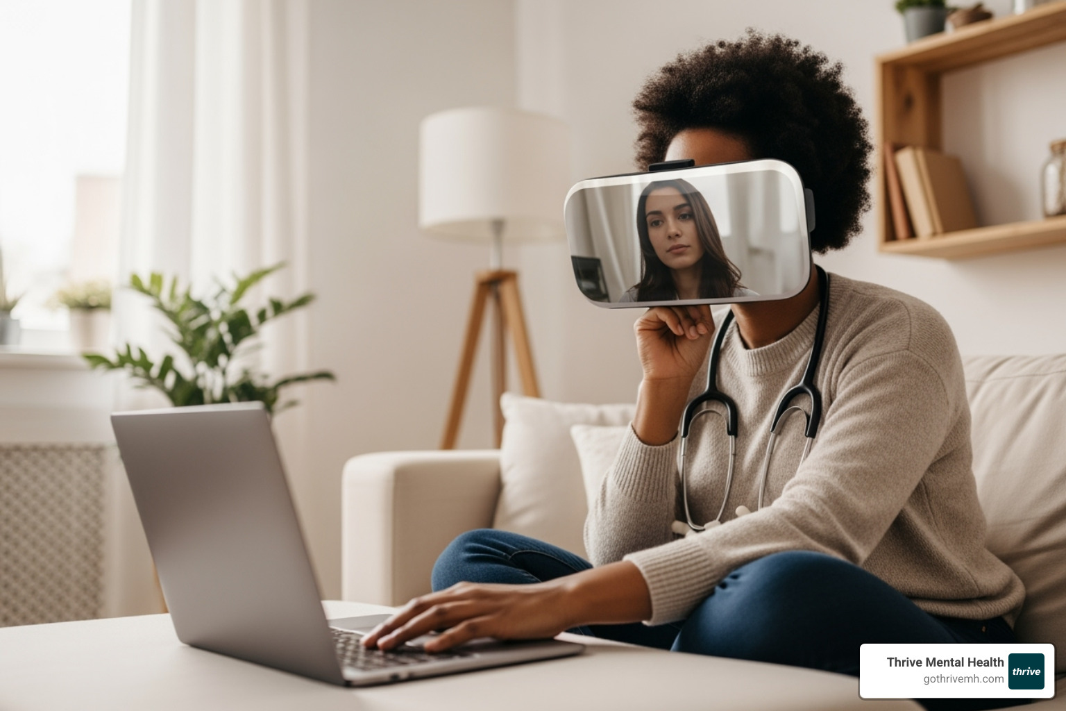 person in virtual therapy session at home - substance abuse IOP person in virtual therapy session at home - substance abuse IOP