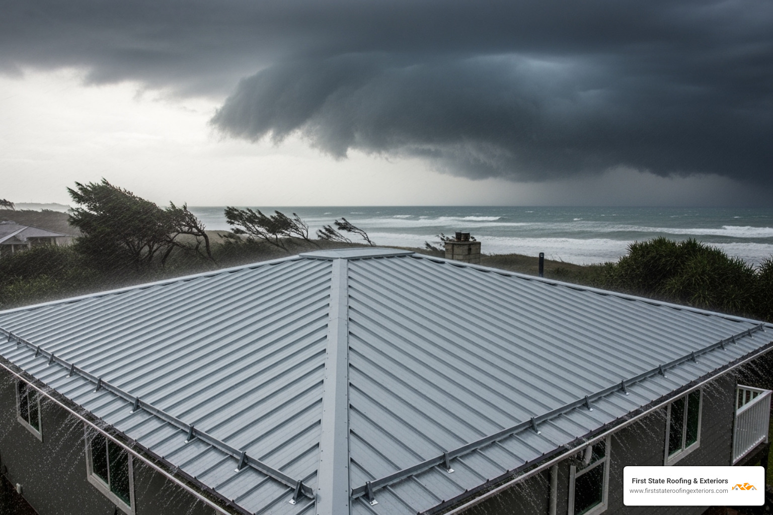 metal roof withstanding heavy rain or coastal wind - Milford metal roofing