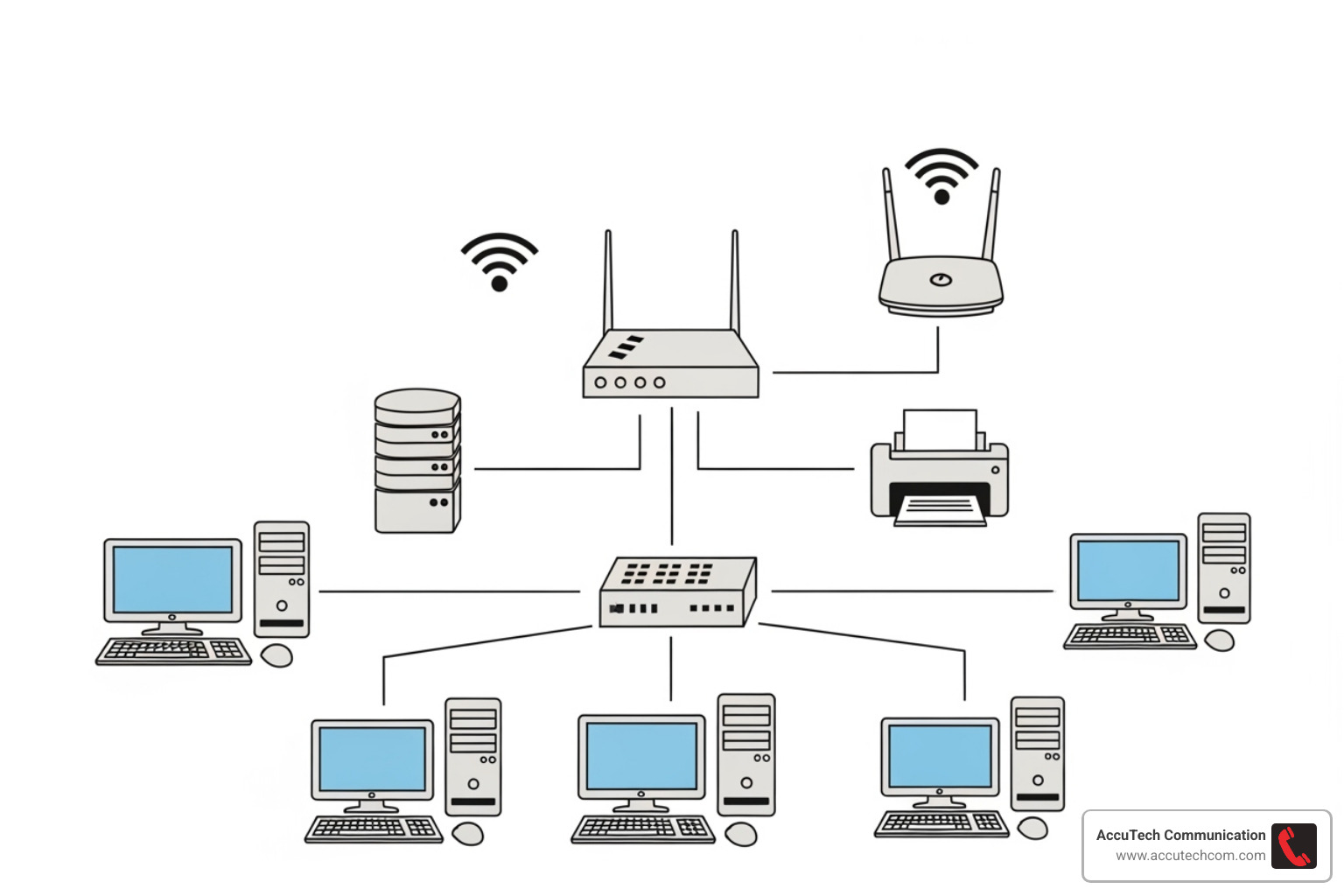 Sample small business network diagram - Business network setup Sample small business network diagram - Business network setup
