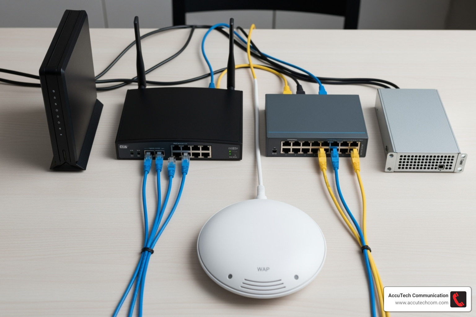 Essential network hardware components laid out - Business network setup Essential network hardware components laid out - Business network setup