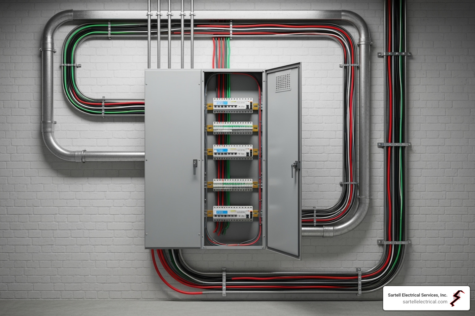 essential components of a commercial electrical system labeled - Building electrical wiring