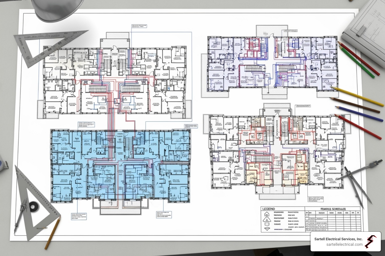 electrical blueprint or plan for a commercial space - Building electrical wiring