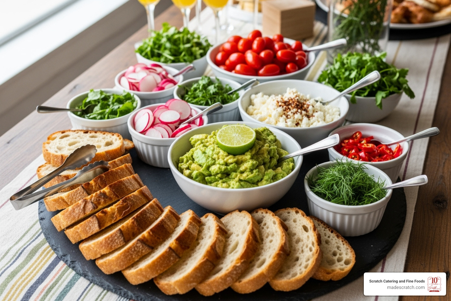 vibrant avocado toast bar - Brunch catering Dallas