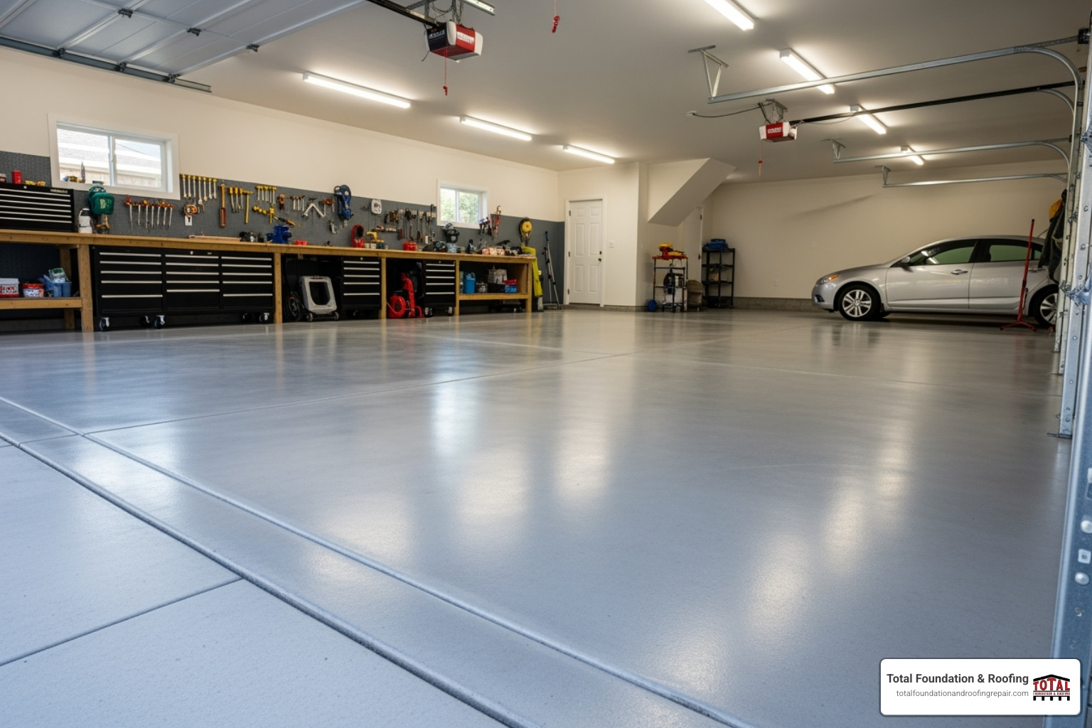 stable, repaired concrete floor - heaving concrete cracks