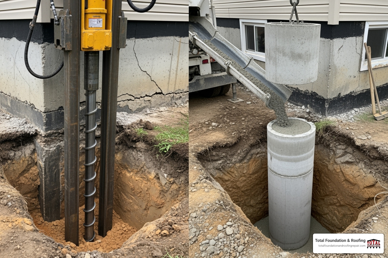 difference between steel pier and concrete pier installation - foundation inspection Kerrville TX difference between steel pier and concrete pier installation - foundation inspection Kerrville TX