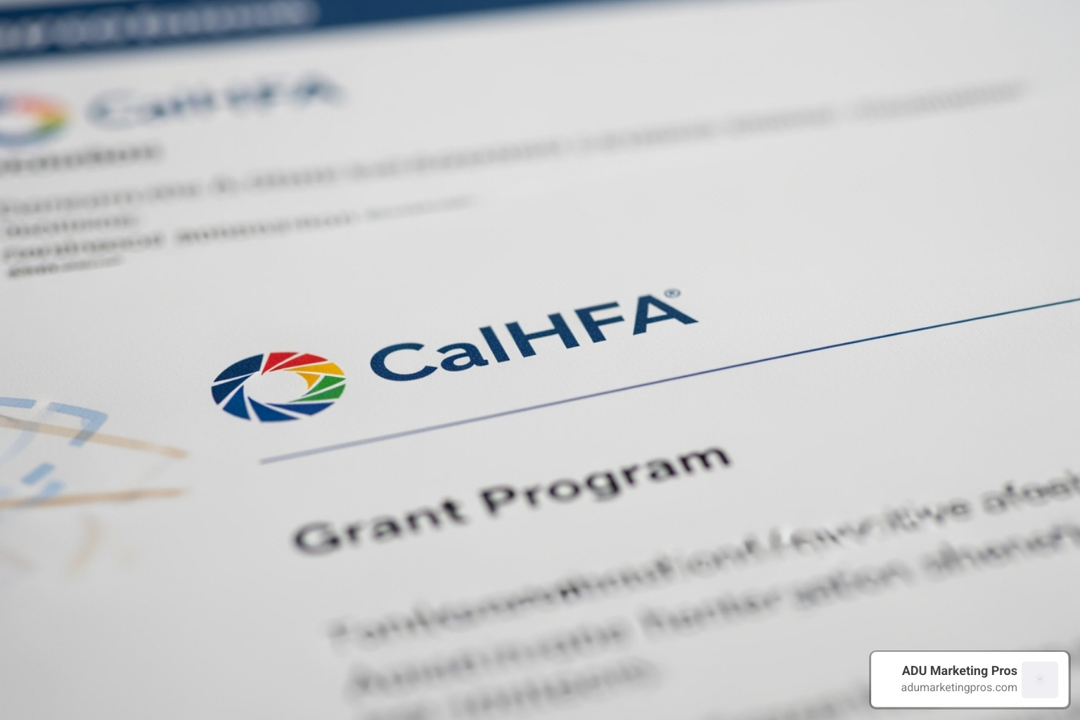 document with CalHFA logo - los angeles adu financing