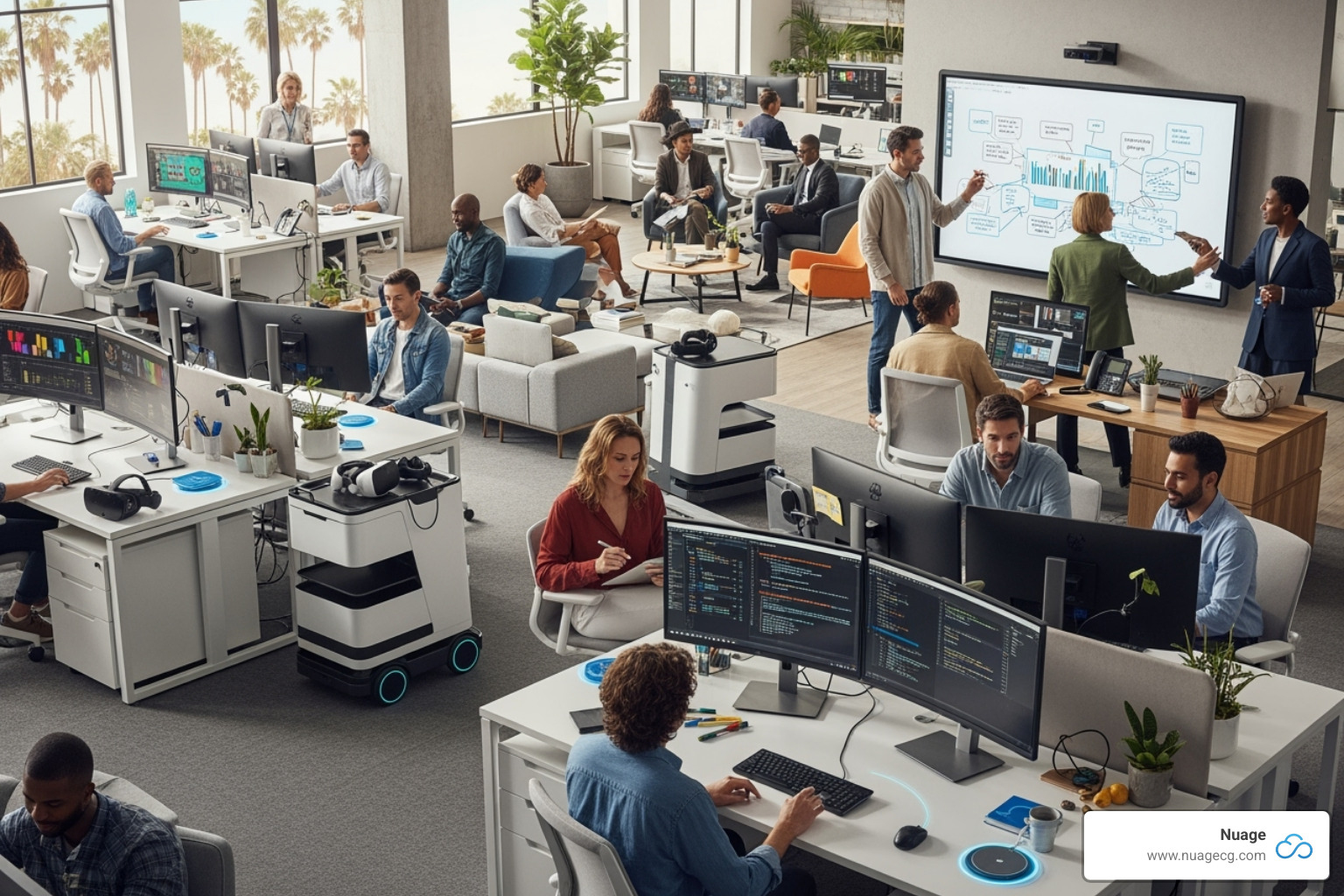 California business office with modern technology - ERP implementation California