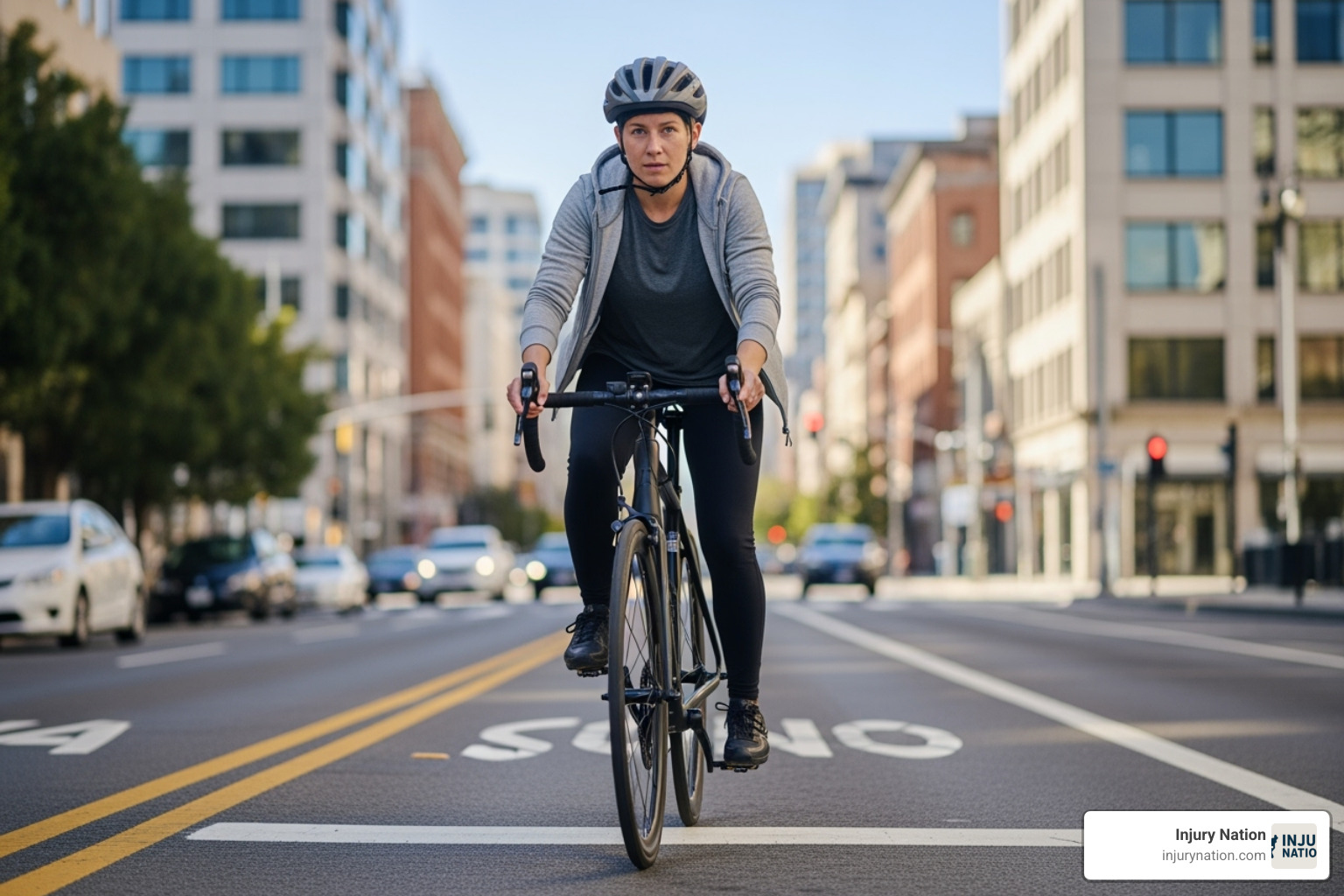 person confidently getting back on bicycle - bicycle crash lawyer