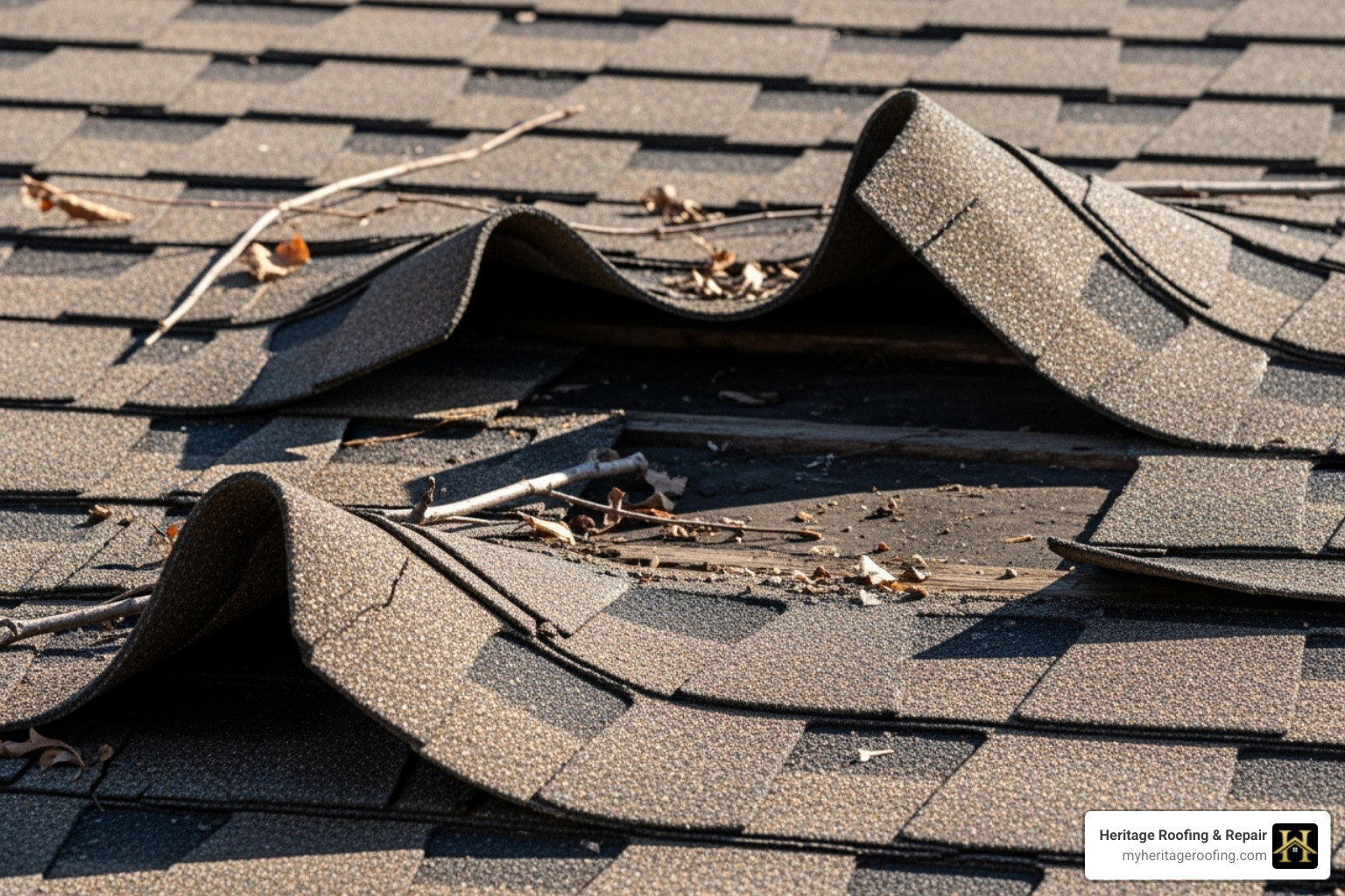 curled and missing asphalt shingles - new roof installation curled and missing asphalt shingles - new roof installation