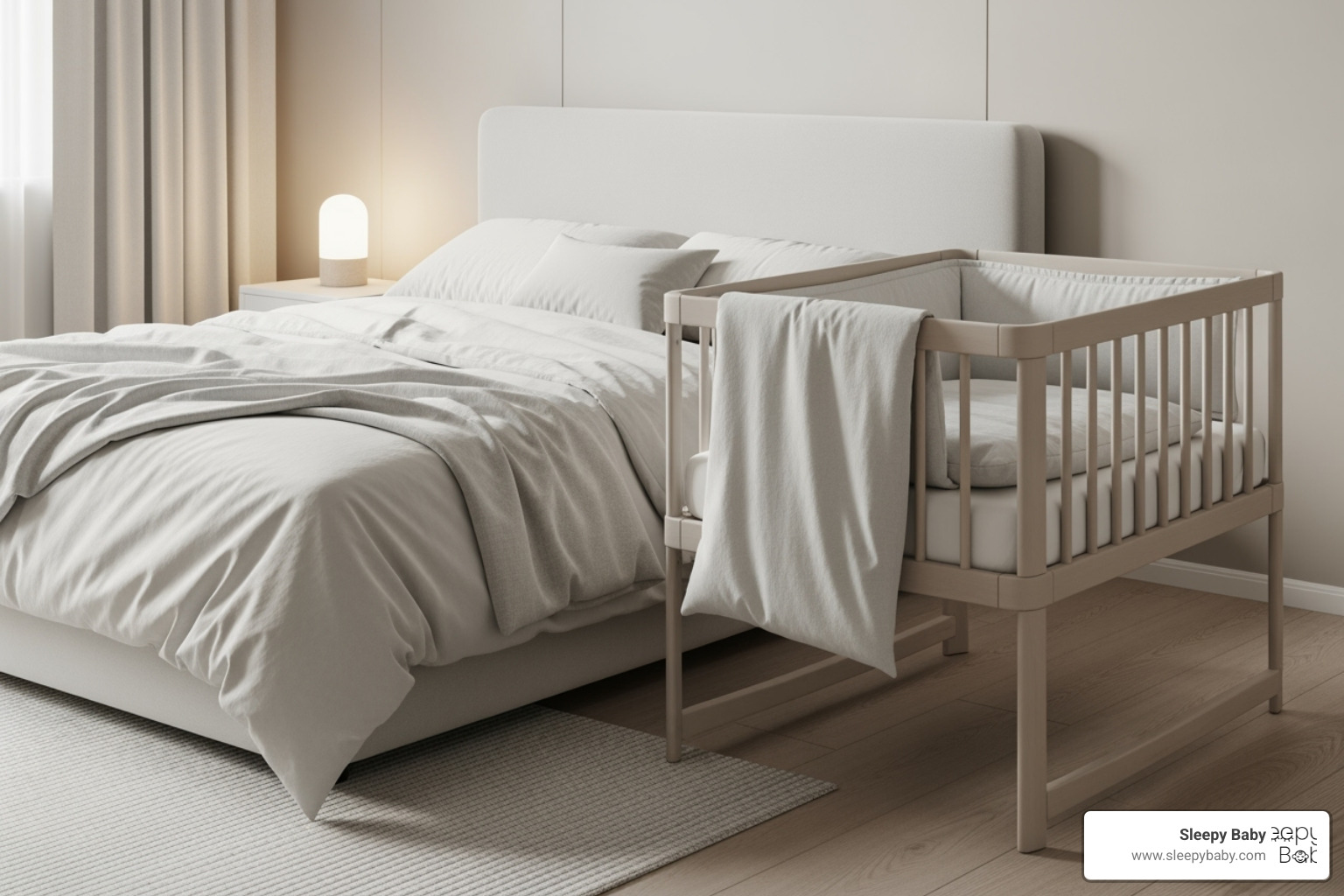 safe and minimalist nursery with a bassinet - must haves for new mums