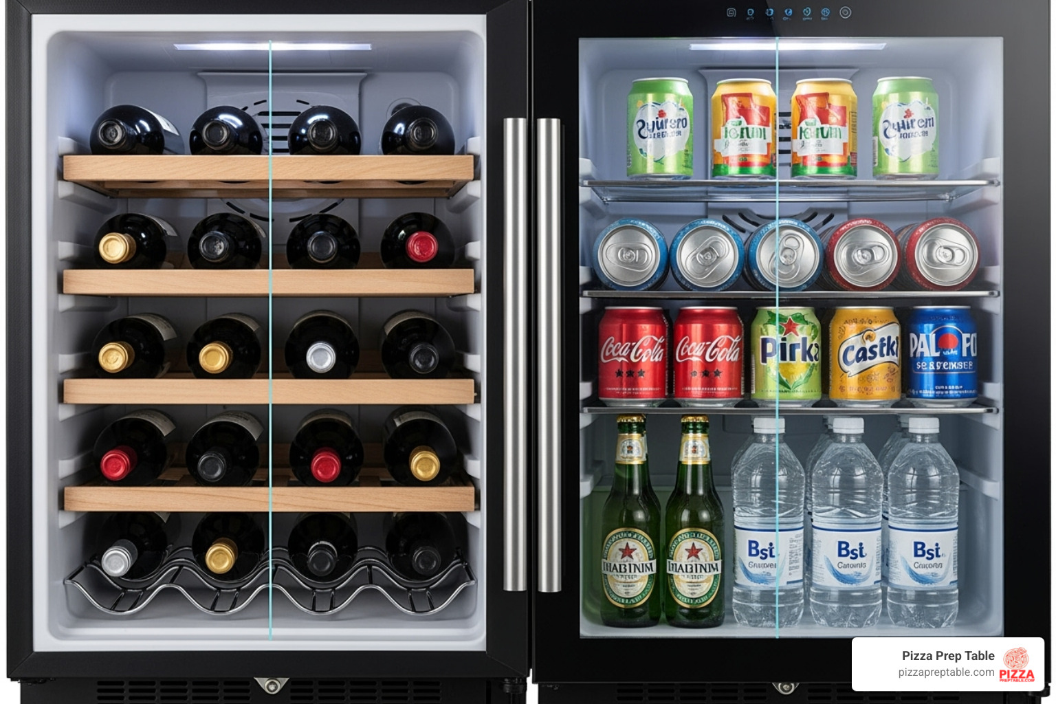 dual zone wine and beverage fridge - mini fridge with glass door