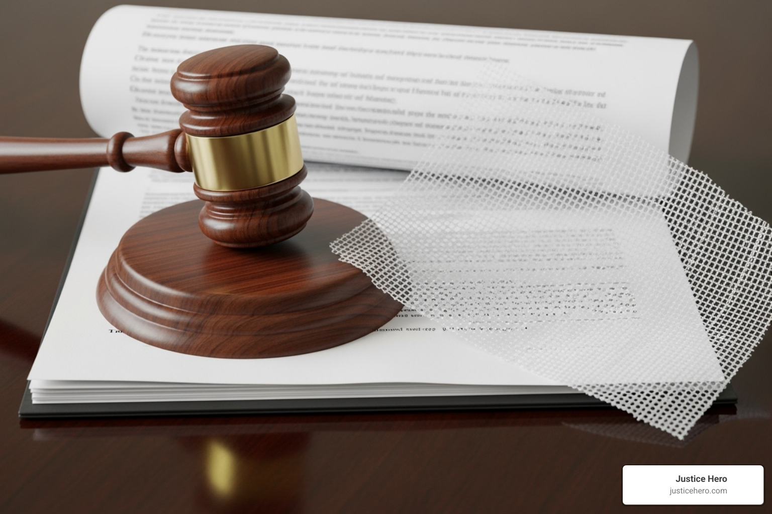 gavel and a hernia mesh product - hernia mesh surgery lawsuit gavel and a hernia mesh product - hernia mesh surgery lawsuit