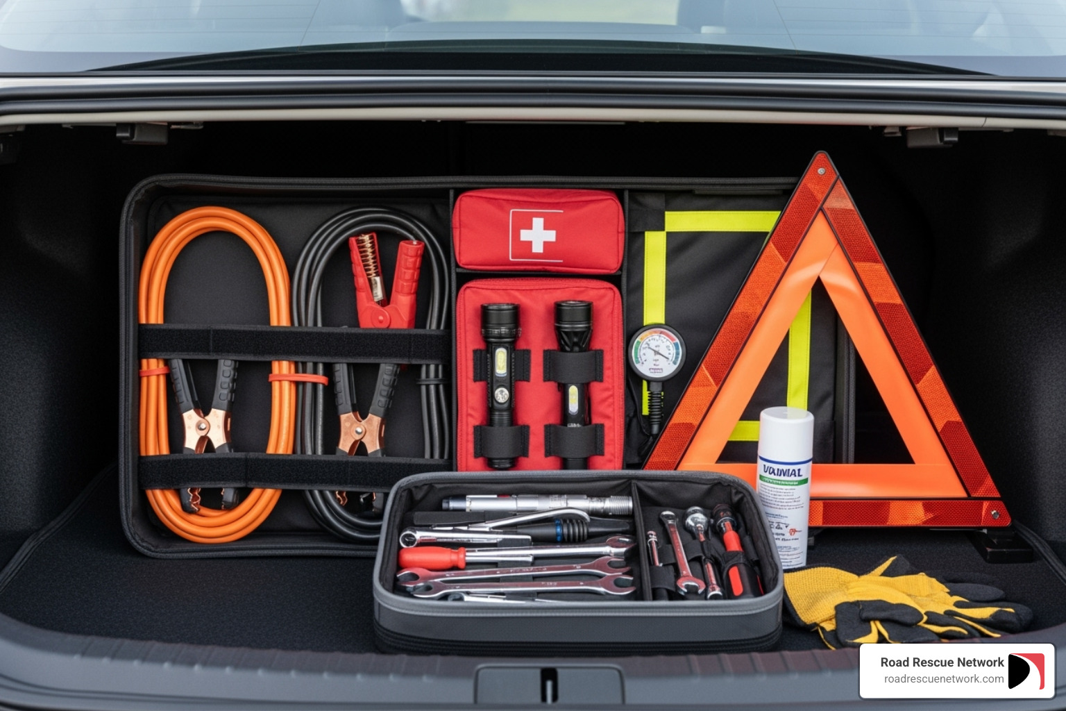 driver's emergency kit in their trunk - tow companies